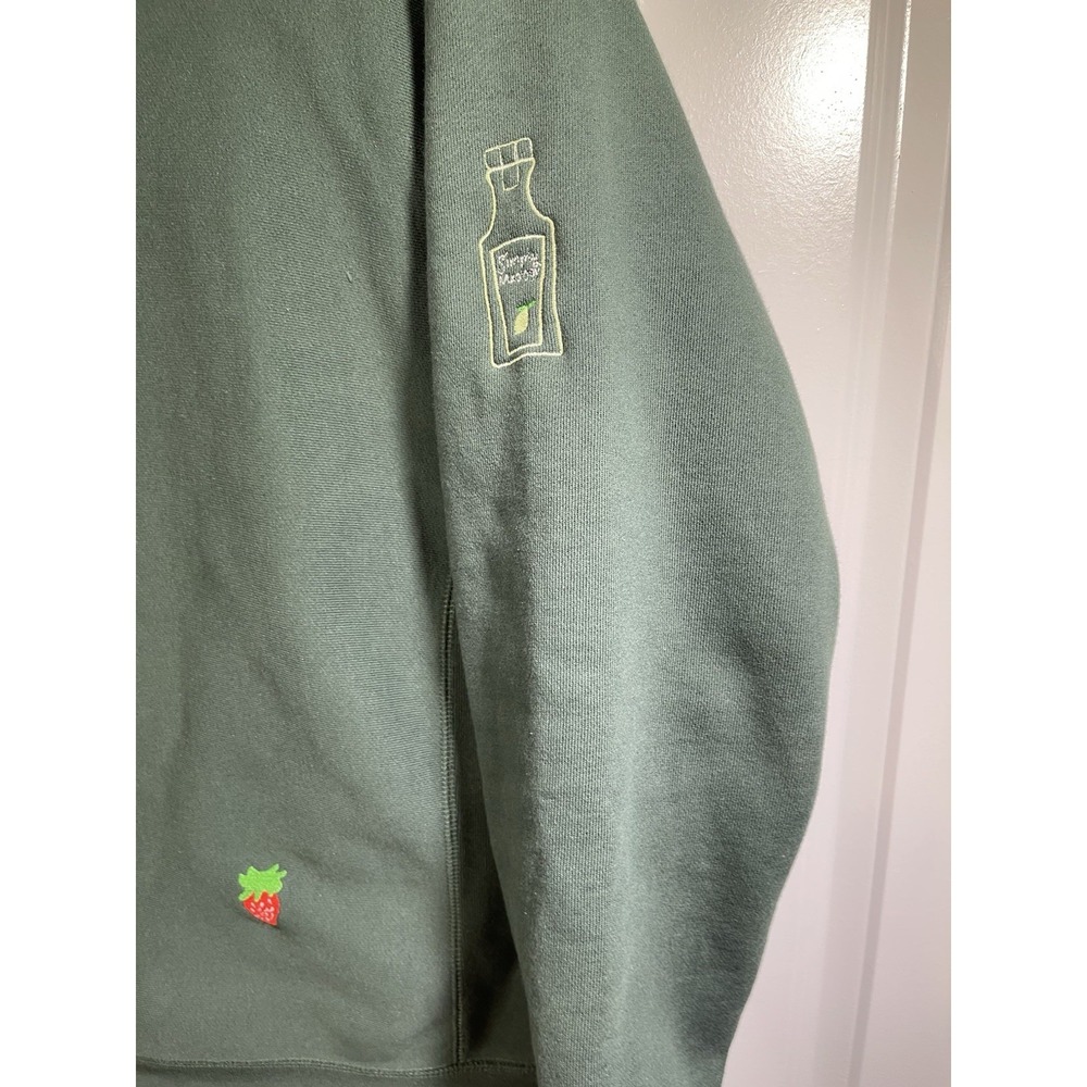 Simply Lemonade Embroidered Crew Neck Sweatshirt Green Size XL - Picture 3 of 11